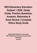 NES Elementary Education Subtest 1 2026 &vert; Study Guide&comma; Practice Questions&comma; Answers&comma; Rationales & Exam Review