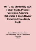 MTTC 103 Elementary 2026 &vert; Study Guide&comma; Practice Questions&comma; Answers&comma; Rationales & Exam Review