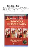 Test Bank for Kaplan & Sadock&rsquo;s Synopsis of Psychiatry&colon; Behavioral Sciences&sol;Clinical Psychiatry&comma; 11th Edition 