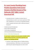 St&period; Louis County Plumbing Exam &NewLine;Practice Questions And Correct &NewLine;Answers &lpar;Verified Answers&rpar; Plus &NewLine;Rationale 2027 Q&A&vert; Instant &NewLine;Download Pdf&period; 