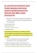 St&period; Louis Electrical Contractor Exam &NewLine;Practice Questions And Correct &NewLine;Answers &lpar;Verified Answers&rpar; Plus &NewLine;Rationale 2027 Q&A&vert; Instant &NewLine;Download Pdf&period;