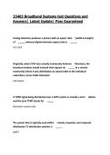33403 Broadband Systems test Questions and Answers&vert; Latest Update&vert; Pass Guaranteed