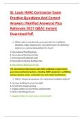 St&period; Louis HVAC Contractor Exam &NewLine;Practice Questions And Correct &NewLine;Answers &lpar;Verified Answers&rpar; Plus &NewLine;Rationale 2027 Q&A&vert; Instant &NewLine;Download Pdf