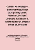 Content Knowledge of Elementary Education 2026 &vert; Study Guide&comma; Practice Questions&comma; Answers&comma; Rationales & Exam Review