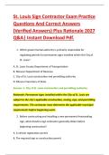 St&period; Louis Sign Contractor Exam Practice &NewLine;Questions And Correct Answers &NewLine;&lpar;Verified Answers&rpar; Plus Rationale 2027 &NewLine;Q&A&vert; Instant Download Pdf&period; 