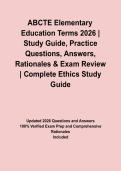 ABCTE Elementary Education Terms 2026 &vert; Study Guide&comma; Practice Questions&comma; Answers&comma; Rationales & Exam Review