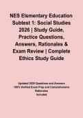 NES Elementary Education Subtest 1&colon; Social Studies 2026 &vert; Study Guide&comma; Practice Questions&comma; Answers&comma; Rationales & Exam Review