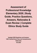 Assessment of Professional Knowledge Elementary 2026 &vert; Study Guide&comma; Practice Questions&comma; Answers&comma; Rationales & Exam Review