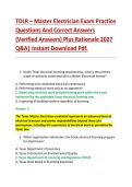 TDLR &ndash; Master Electrician Exam Practice &NewLine;Questions And Correct Answers &NewLine;&lpar;Verified Answers&rpar; Plus Rationale 2027 &NewLine;Q&A&vert; Instant Download Pdf