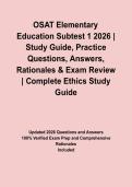 OSAT Elementary Education Subtest 1 2026 &vert; Study Guide&comma; Practice Questions&comma; Answers&comma; Rationales & Exam Review