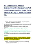 TDLR &ndash; Journeyman Industrial &NewLine;Electrician Exam Practice Questions And &NewLine;Correct Answers &lpar;Verified Answers&rpar; Plus &NewLine;Rationale 2027 Q&A&vert; Instant Download &NewLine;Pdf&period;