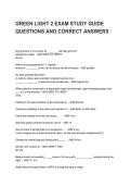 GREEN LIGHT 2 EXAM STUDY GUIDE QUESTIONS AND CORRECT ANSWERS&NewLine;