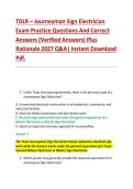 TDLR &ndash; Journeyman Sign Electrician &NewLine;Exam Practice Questions And Correct &NewLine;Answers &lpar;Verified Answers&rpar; Plus &NewLine;Rationale 2027 Q&A&vert; Instant Download &NewLine;Pdf