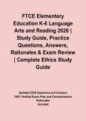 FTCE Elementary Education K-6 Language Arts and Reading 2026 &vert; Study Guide&comma; Practice Questions&comma; Answers&comma; Rationales & Exam Review