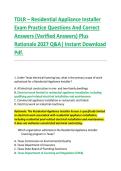 TDLR &ndash; Residential Appliance Installer &NewLine;Exam Practice Questions And Correct &NewLine;Answers &lpar;Verified Answers&rpar; Plus &NewLine;Rationale 2027 Q&A&vert; Instant Download &NewLine;PdfTDLR &ndash; Residential Appliance Installer &NewLine;Exam Practice Questions And Correct &NewLine;Answers &lpar;Verified Ans