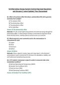 VA Alternative Energy System Contracting Exam Questions and Answers&vert; Latest Update&vert; Pass Guaranteed