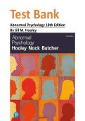 Test Bank For Abnormal Psychology 18th Edition By Jill M&period; Hooley&vert;&vert;Complete Guide A&plus;