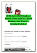 NGWA General Drilling Exam Review Guide 2026&sol;2027 &vert; 51 Questions & Answers &vert; Water Wells&comma; Drilling&comma; Grouting&comma; Screens & Groundwater