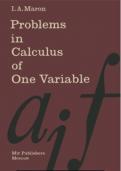 IA MARON &colon; PROBLEMS OF CALCULUS IN 1 VARIABLE 