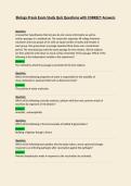 Biology Praxis Exam Study Quiz Questions with CORRECT Answers