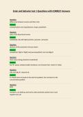 brain and behavior test 1 Questions with CORRECT Answers