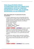 WGU D522 PYTHON FOR IT AUTOMATION 2026 2027 OBJECTIVE ASSESSMENT ACTUAL VERIFIED EXAM STUDY GUIDE  and  QA BANK QUESTIONS 1 to 150 COMPLETE