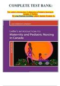 COMPLETE TEST BANK&colon;&NewLine;&NewLine;&NewLine;For Leifer's Introduction To Maternity & Pediatric Nursing In Canada&comma; 2nd Edition&NewLine;By Lisa Keenan-Lindsay Latest Update Graded A&plus;&NewLine;