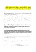 COLORADO MENTAL HEALTH JURISPRUDENCE EXAM&NewLine;QUESTIONS AND ANSWERS 100&percnt; SOLVED 2026-2027