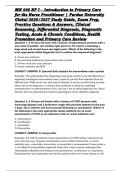MN 566 NP I &ndash; Introduction to Primary Care for the Nurse Practitioner &vert; Purdue University Global 2026&sol;2027 Study Guide&comma; Exam Prep&comma; Practice Questions & Answers&comma; Clinical Reasoning&comma; Differential Diagnosis&comma; Diagnostic Testing&comma; Acute & Chronic Conditions&comma; He