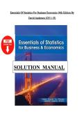 Test Bank for Essentials of Statistics for Business & Economics 10th Edition by David Anderson &vert; Chapters 1&ndash;15