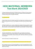 HESI Maternal Newborn Test Bank 2024&ndash;2025 &vert; Study Guide&comma; Practice Questions&comma; Answers & Exam Review 2026&sol;2027