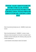 FITOUR Basic Group Exercise Instructor & Advanced Fitness Instructor Certification &vert; Primary Group Exercise Certification Test &vert; Study Guide&comma; Questions & Answers 2026&sol;2027