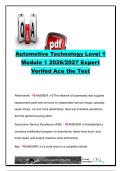 Automotive Technology Level 1 Module 1 2026&sol;2027 &vert; 44 Questions & Answers &vert; ASE&comma; Automotive Service&comma; Diagnostics&comma; Vehicle Systems & Maintenance