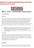 WGU D417 Automating School District Networks&colon; &NewLine;VLANs & User Account Update with complete solutions&period;