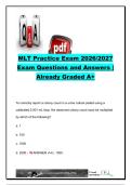 MLT Practice Exam 2026&sol;2027 &vert; 35 Questions & Answers &vert; Microbiology&comma; Hematology&comma; Blood Bank&comma; Clinical Chemistry&comma; Urinalysis & Laboratory QC