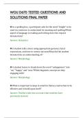 WGU D670 TESTED QUESTIONS AND&NewLine;SOLUTIONS FINAL PAPER