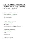 WGU D685 PRACTICAL APPLICATIONS OF&NewLine;PROMPT PA AND OA ACTUAL QUESTIONS&NewLine;AND CORRECT ANSWERS