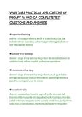 WGU D685 PRACTICAL APPLICATIONS OF&NewLine;PROMPT PA AND OA COMPLETE TEST&NewLine;QUESTIONS AND ANSWERS