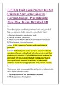 HIST122 Final Exam Practice Test Set &NewLine;Questions And Correct Answers &NewLine;&lpar;Verified Answers&rpar; Plus Rationales &NewLine;2026 Q&A &vert; Instant Download Pdf 