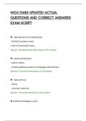 WGU D685 UPDATED ACTUAL&NewLine;QUESTIONS AND CORRECT ANSWERS&NewLine;EXAM SCRIPT