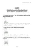 CWEA Electrical&sol;Instrumentation Technologist Grade 1 Questions and Answers &vert; Latest Update&vert; Pass Guaranteed