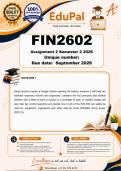 FIN2602 Assignment 2 &lpar;COMPLETE ANSWERS&rpar; Semester 2 2026 - DUE September 2026