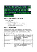 2026&sol;2027 Arizona School Bus Driver Certification &lpar;S-Endorsement&rpar; Elite Test Bank &vert; Q&A &plus; Critical Axioms Cheat Sheet  