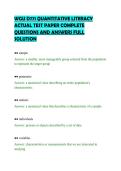WGU D771 QUANTITATIVE LITERACY&NewLine;ACTUAL TEST PAPER COMPLETE&NewLine;QUESTIONS AND ANSWERS FULL&NewLine;SOLUTION