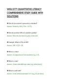 WGU D771 QUANTITATIVE LITERACY&NewLine;COMPREHENSIVE STUDY GUIDE WITH&NewLine;SOLUTIONS