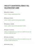 WGU D771 QUANTITATIVE LITERACY EXAM&NewLine;SCRIPT VERIFIED QUESTIONS WITH&NewLine;ACCURATE ANSWERS