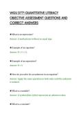 WGU D771 QUANTITATIVE LITERACY FULL&NewLine;SOLUTION STUDY GUIDE