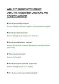 WGU D771 QUANTITATIVE LITERACY&NewLine;OBJECTIVE ASSESSMENT QUESTIONS AND&NewLine;CORRECT ANSWERS