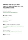 WGU D771 QUANTITATIVE LITERACY&NewLine;OBJECTIVE ASSESSMENT QUESTIONS AND&NewLine;CORRECT ANSWERS