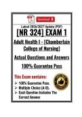 NR 324 Adult Health I Exam 1 &vert; Chamberlain College of Nursing &vert; Latest 2026&sol;2027 Update &lpar;PDF&rpar;